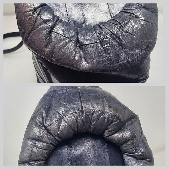 Vtg Lee Sands Genuine Eel Skin Gray Crossbody Purse 90s Classic Pocket Old Money - Picture 10 of 15